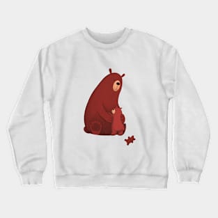 Illustration of bear mom with bear kid Crewneck Sweatshirt